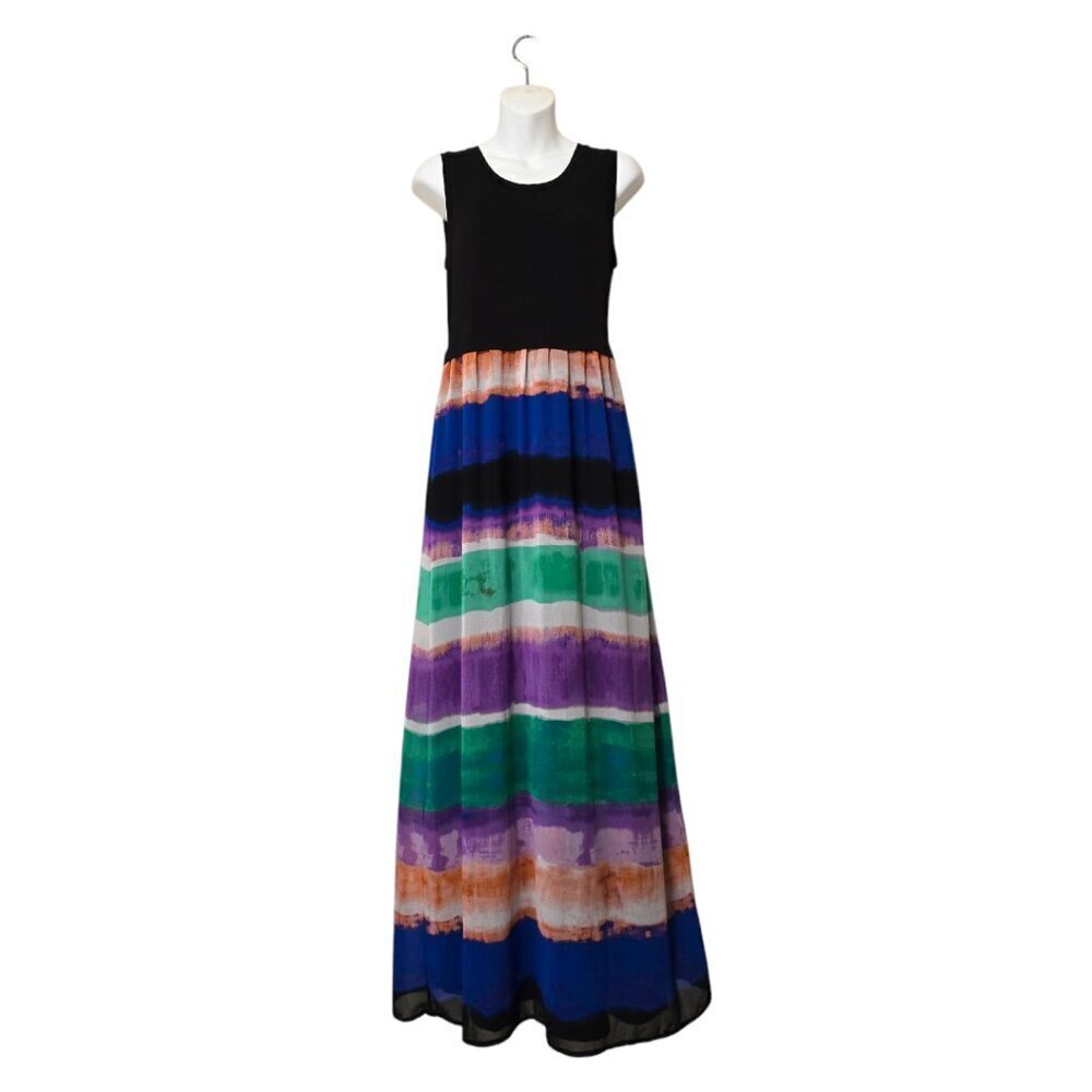 Calvin Klein Jersey Bodice Tie Dye Sleeveless Maxi Dress Sz S
